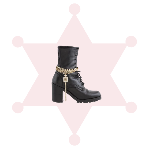 GOLD PERFUME BOTTLE CHARM BOOT CHAIN