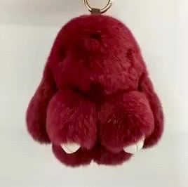 Bunny Keychain Soft Cute Rex Rabbit Fur Keychain