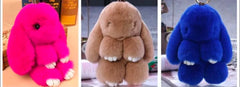 Bunny Keychain Soft Cute Rex Rabbit Fur Keychain